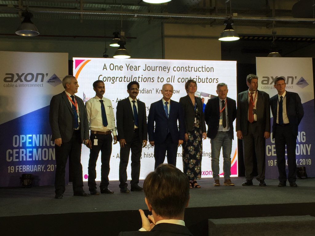 asostaponti's tweet photo. Congratulations to @axoncable for its brand new factory in #Bangalore, #India. This factory is located in a strategic place and has 83 employees.  @BF_India  is proud to be involved in this project since the beginning.
So pleased to be part of this opening ceremony! #success https://t.co/jT4wLunbln