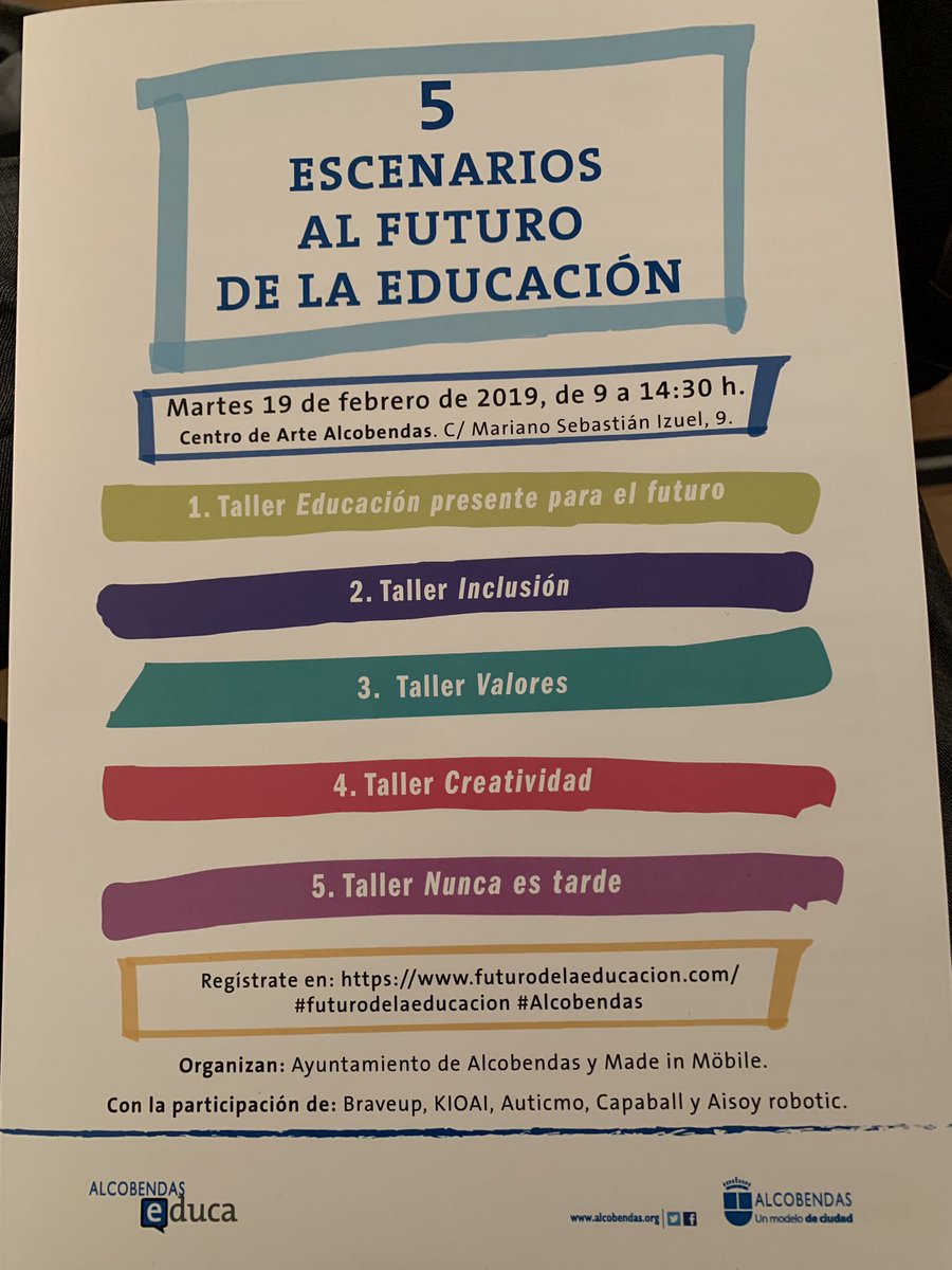 ‘5 escenarios al futuro de la educación’. Magnífica sesión en el Ayuntamiento de Alcobendas sobre la innovación en la Educación
<a href="/WatsomApp/">WatsomApp</a>, @ALCBDS_Ayto, <a href="/The_IBMWatson/">TheIBMWatson</a> #futurodelaeducacion