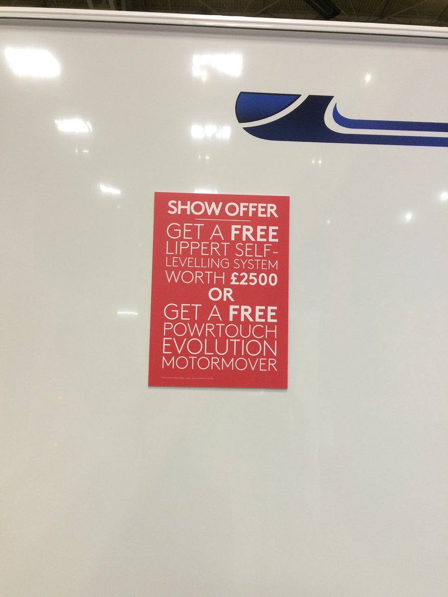 Free self levelling? Nice offer on the ⁦Campbell’s stand #neccaravanshow