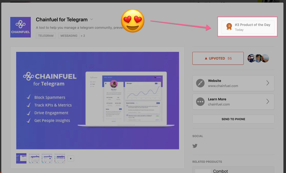 We're #3 on Product Hunt (and counting!) Go baby go!

producthunt.com/posts/chainfue…