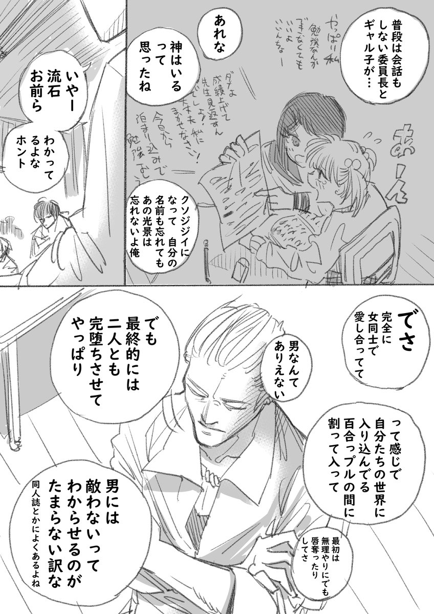 男子高校生が百合について語り合う漫画 