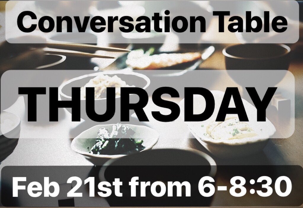 JASYP_cincy's tweet photo. DATE CHANGE‼️
Conversation Table is on Thursday the 21st this month at Matsuya from 6-8:30. https://t.co/sOCPkVUGO0