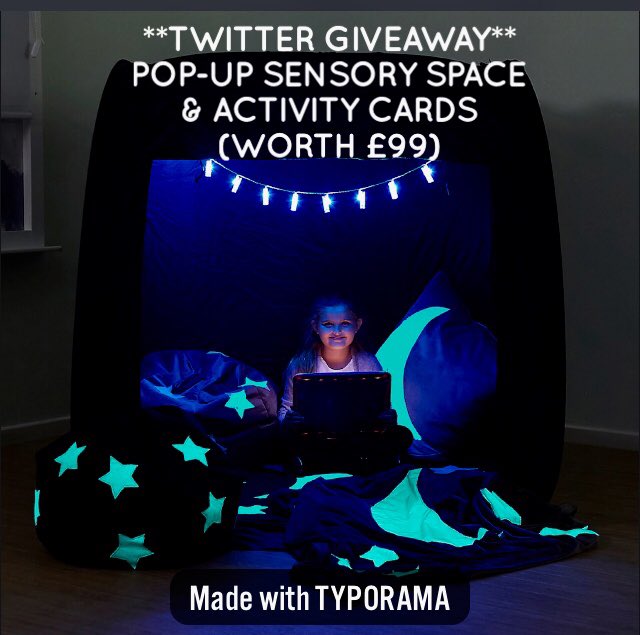 senresourceblog's tweet image. *TWITTER #GIVEAWAY*
 
Pop-Up Sensory Space &amp;amp; Sensory Den Activity Cards (RRP £99) 

To Enter:
- LIKE and RETWEET this tweet
- FOLLOW us @cheshiresentut 
- Follow @SpecialDirect 
T&amp;amp;Cs apply: senresourcesblog.com/2019/02/19/twi…
Winner will be selected at random, Comp. closes 26/02/19 1pm GMT
