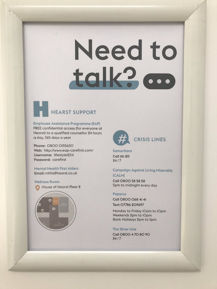 ShippingReport's tweet photo. Well done @JamesDWildman @HearstUKJobs for your mental health support for your colleagues. More of this please #backofbathroomdoor #psyched https://t.co/AJHXWxq208