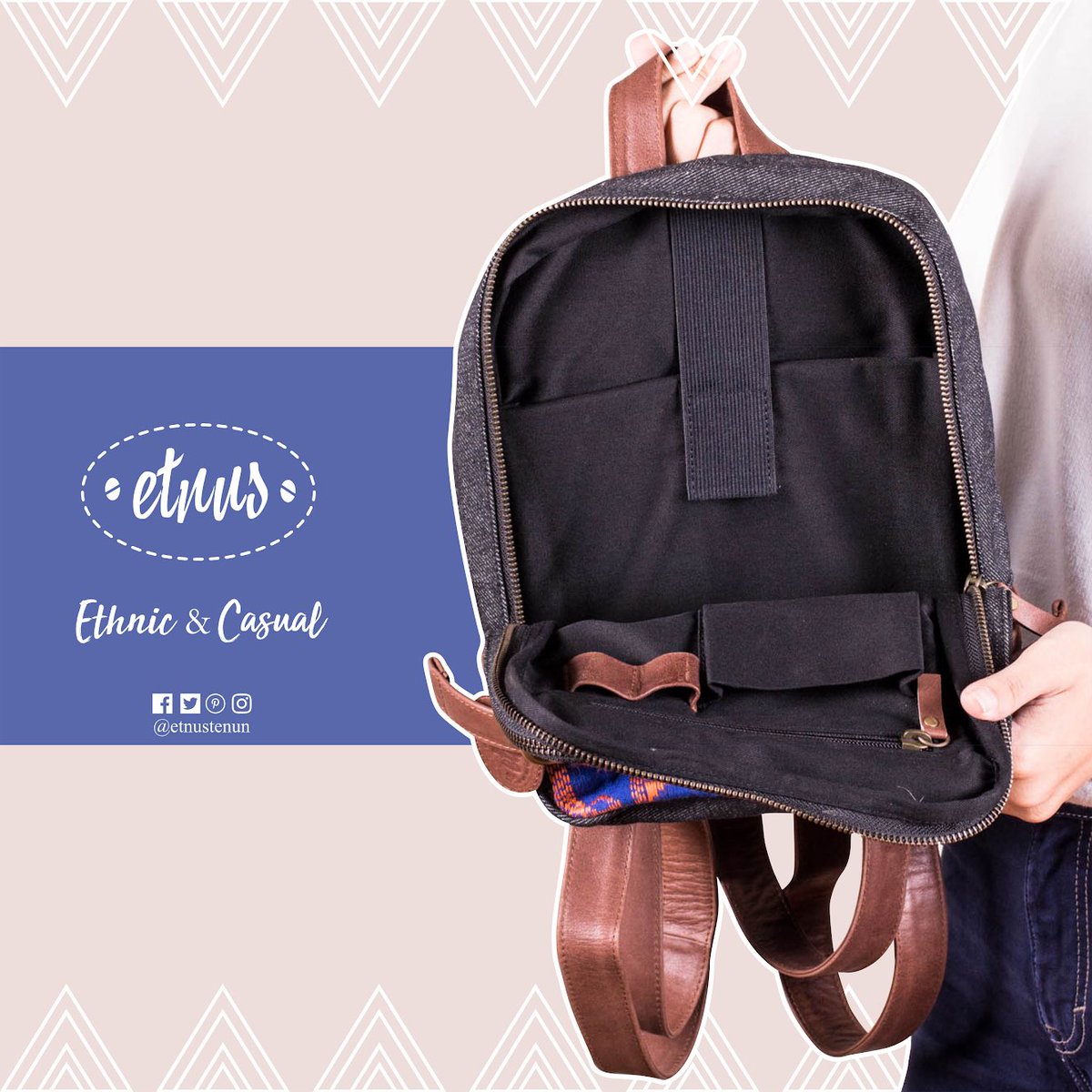 GAJENDRA by Etnus Tenun supports your busy schedules by being your personal luggage! 
#casualbag
#backpackforwoman
#casualbackpack
#casualstyle
#ethnicstyle
#denimbag
#tasetnik
#tasranselwanita
#giniginigoonline 
etnustenun.com/woven-bags/gaj…