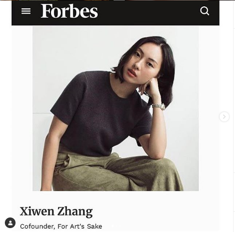 ForArtsSake2's tweet photo. @Forbes 30 UNDER 30 ALERT: if you haven’t seen it now you know – our Cofounder &amp; Creative Director Xiwen Zhang made it onto 2019’s @forbesunder30 Europe list! https://t.co/RJV9NA0LeX