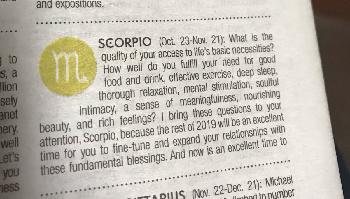 state1kl's tweet photo. The Scorpio sign is so hated on that they don’t even care to finish the horoscope...  #scorpio https://t.co/cDaP799ifY