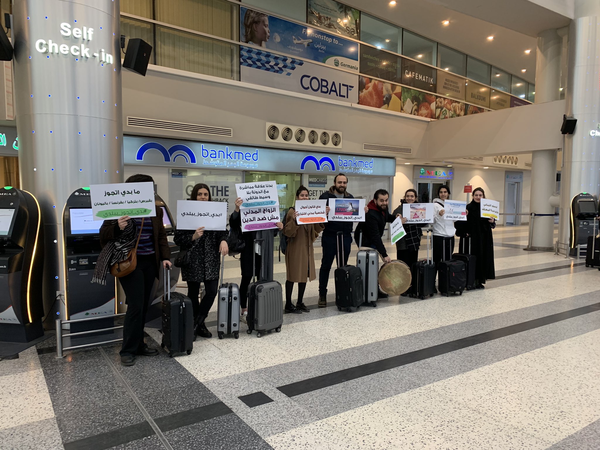 Elham Manea At Beirut Airport Activists Demanding Right 2 Civilmarriage Why Should I Marry Outside The Country Said 1poster Lebanon Israel Register Civil Marriages Conducted Outside The Country Religious Marriages