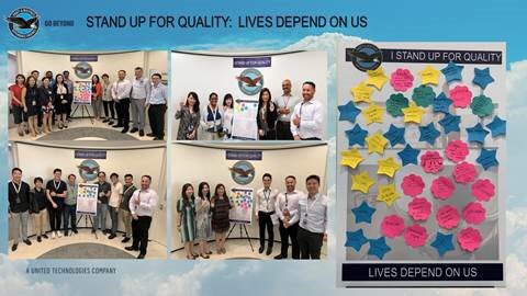 JillAlbertelli's tweet photo. Lives depend on us every day here @PrattandWhitney. That’s why we #StandUpForQuality. Thank you to our team in Singapore took the pledge to stand up for quality! #WeArePW #QualityIsCool https://t.co/5IThK3mrzg