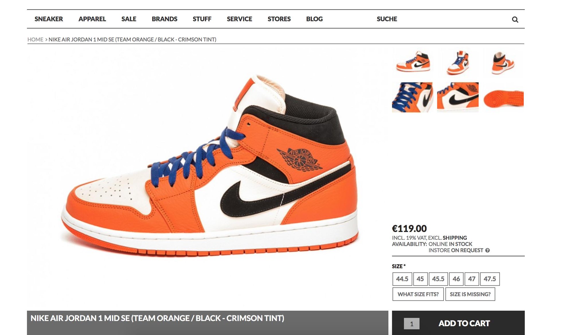 nike air jordan 1 mid se team orange