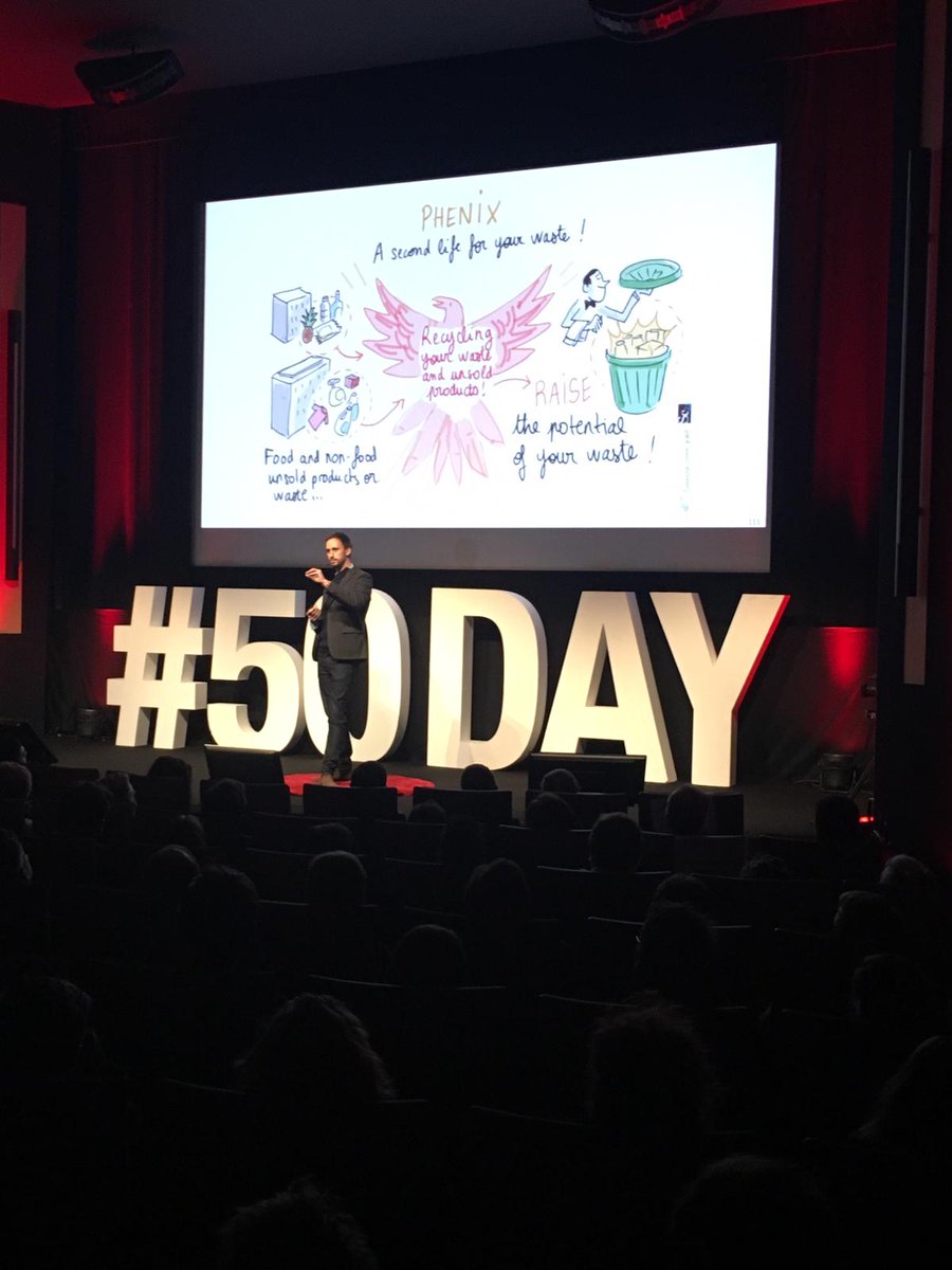 50Partners's tweet photo. #50DAY : "100 000 repas destinés à être jetés, redistribués à des associations" - @Jean_MOREAU_ fondateur de @phenixfr, la startup qui a signé pour le #zerowaste #positiveimpact #progress https://t.co/L9F9kJ9Mc9