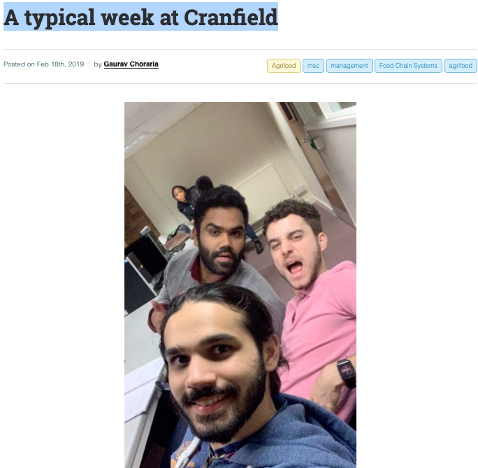 Cran_Food_MSc's tweet photo. Please see the new #blog from one of our #students!!!
https://t.co/gK9R0jSMrj
A typical week at Cranfield
@CranfieldAgrifo @CranfieldUni
#FoodSystemsManagement https://t.co/akf6gX0fHm