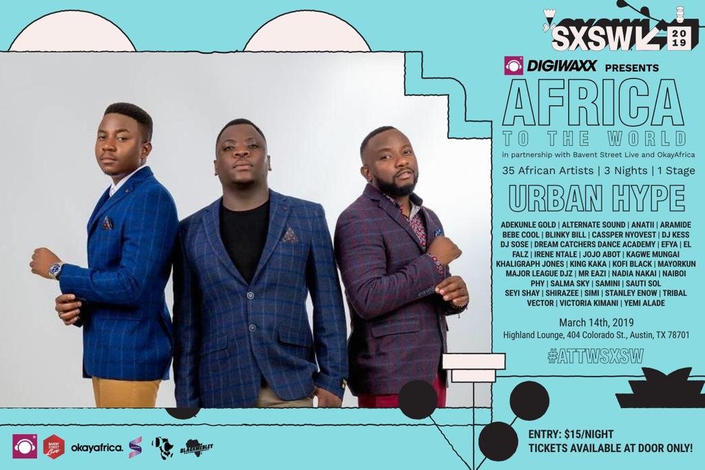 taurusmusik's tweet photo. The coolest trio from Zambia @thisisurbanhype will be heading down to @sxsw
to grace one the biggest #Africanstages of all time
@baventstreetlive @digiwaxx @sxsw
#supportafricanmusic
#sxsw2019
#ATTWSXSW https://t.co/0zUj5XvH9r
