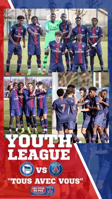 TitisduPSG's tweet photo. 25' : Gooooooal de Pembele pour les #Titis du @PSG_inside @UEFAYouthLeague #UYL #BSCPSG #UEFAYouthLeague #PlayoffsBaby #hahohe #TeamPSG #PSG @HerthaBubis @HerthaBSC #UYL #U19 #HERPSG https://t.co/IZG57HAGRJ https://t.co/LRbKiZTCaa