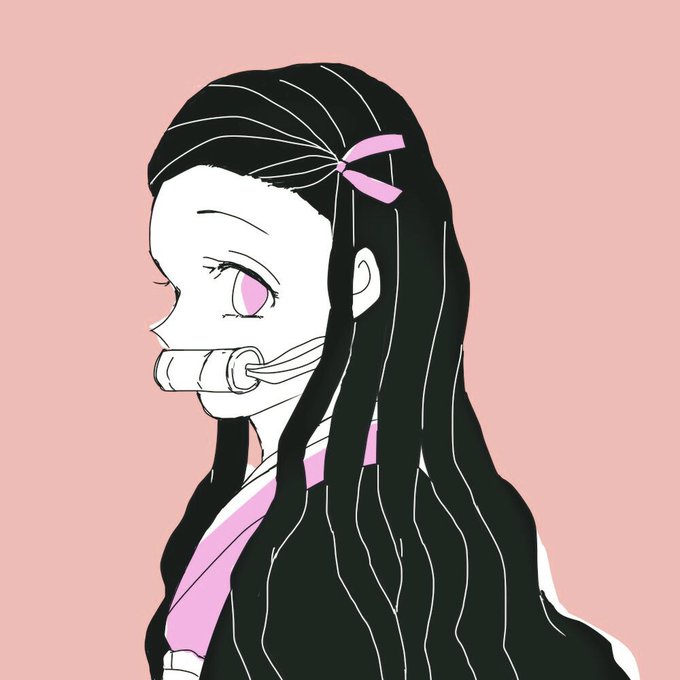 虹(こう)さんがTwitterに投稿した竈門禰豆子(鬼滅の刃)のイラスト。