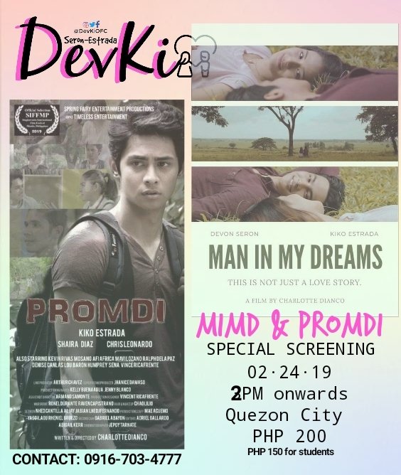 DEVONline_SQUAD's tweet photo. Hello #TeamDEVONairs 😍 
Let's watch #Promdi &amp; #ManInMyDreams this Sunday Feb. 24, 2019 at 2PM ❤️

#DevKi 
#DevonSeron 
#KikoEstrada 

© https://t.co/e5GlQ0Ia12