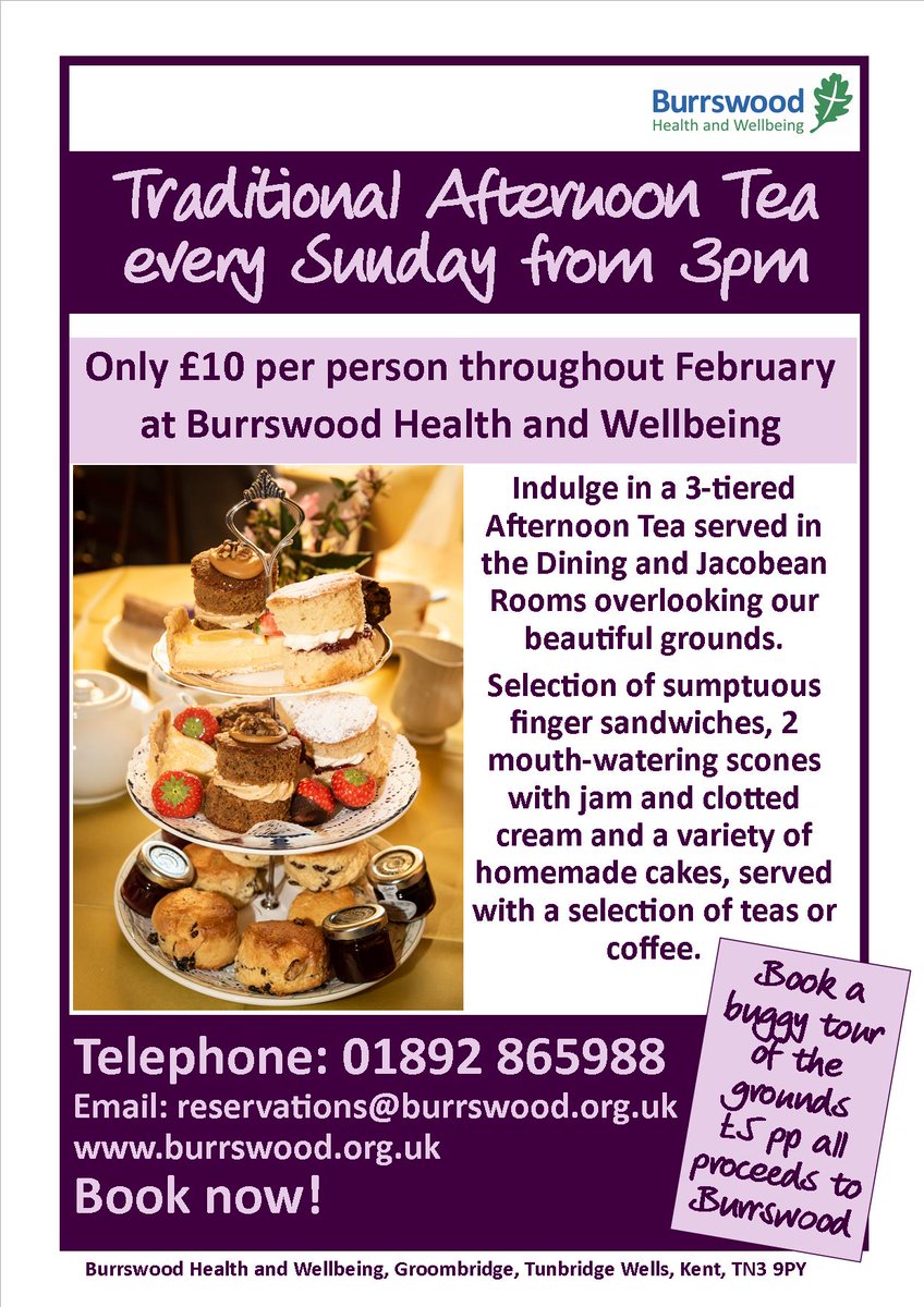 This is the last weekend for our unbelievably good value 3-tier Afternoon Teas for just £10 - book now!
Also - don't forget that Mother's Day is approaching fast -burrswood.org.uk/news-and-event…
#treatsomeone #TunbridgeWells #crowborough #afternoontea