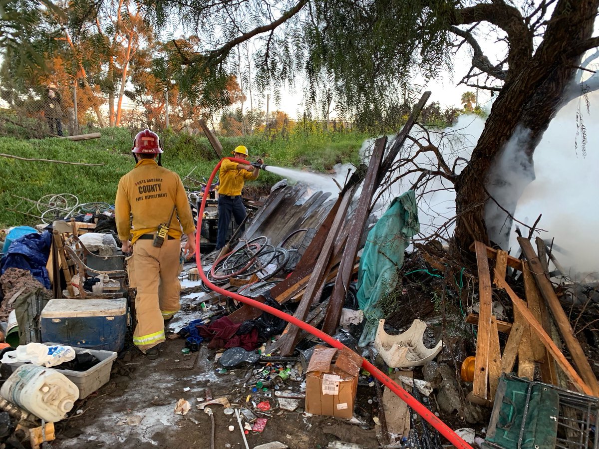 Homeless Camp Fire in Goleta Edhat
