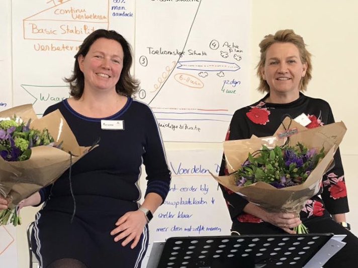 Twee primeurs vandaag. Voor het eerst twee vrouwelijke trainers samen op het podium. En de Lean Plannen &amp; Engineeren trainees krijgen toegang tot ons Learn platform, zodat de opgedane kennis nóg beter beklijft: arpa.nl/nl/nieuws/hoe-… Proficiat <a href="/Brigitkole/">Brigit Kole</a> en <a href="/MarianneKnibbe/">Marianne</a>!