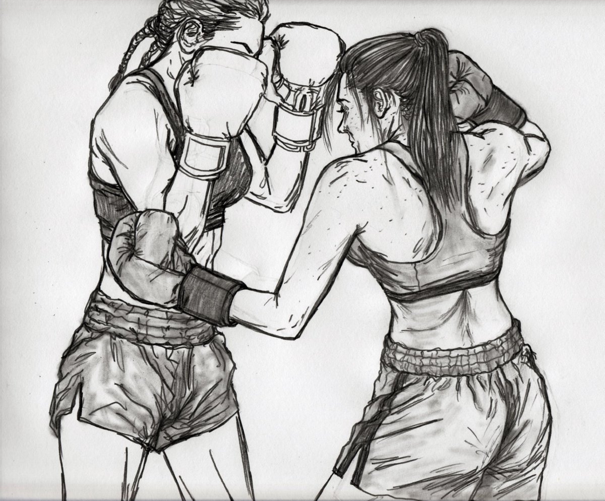 I decided this morning to create a female boxing-related drawing and after ...
