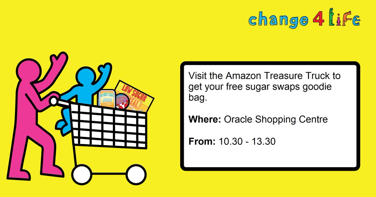 The Amazon Treasure Truck is coming to <a href="/ReadingCouncil/">Reading Borough Council</a> on 23 Feb, visit our team to get your free sugar swaps goodie bag #change4life