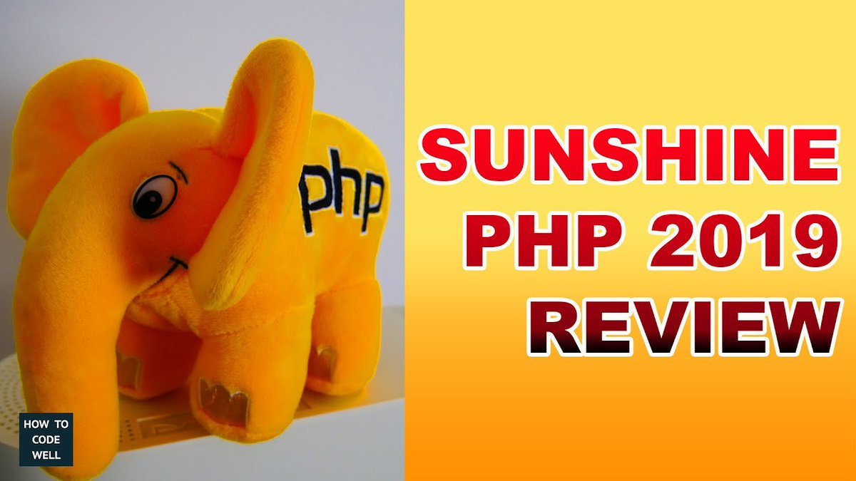 howToCodeWell's tweet image. Here is my @SunShinePHP 2019 conference review:
youtu.be/mATgpb8lAjE
#SunPHP19 #sunshinePHP #php #webDev