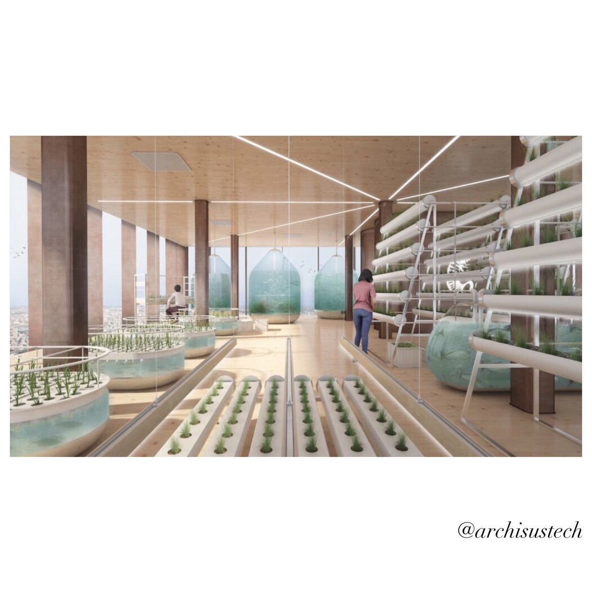 archisustech's tweet photo. SUPERFARM design envisions an urban vertical farm that is energy self-sufficient #StudioNAB #SUPERFARM #DicksonDespommier https://t.co/1Awah4Q5d3