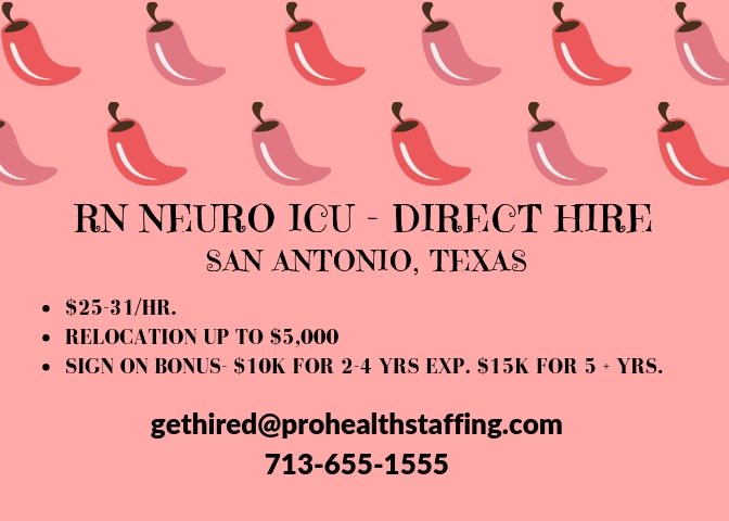ProHealthUS's tweet photo. We are hiring a Neuro ICU RN for San Antonio, Texas! Please call 713-655-1555, DM, or email resume to gethired@prohealthstaffing.com
#houstonRN #nurses #welovenurses https://t.co/SoFAF4KERD