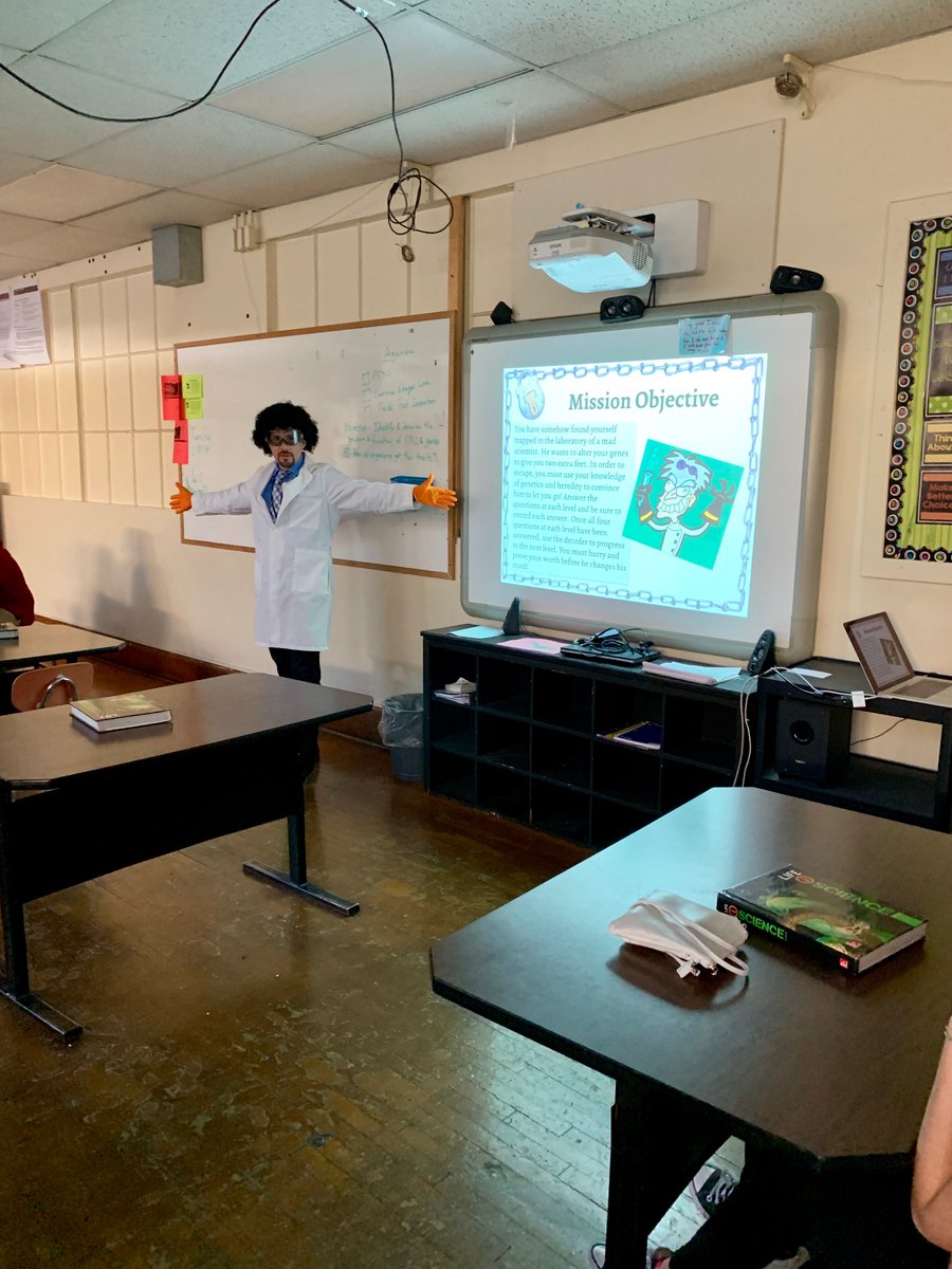 MrsDedman's tweet photo. Mr. Kidd turned mad scientist! Thanks for helping us with our #EscapeRoom challenge today in @GregoryLerch's class! #RSDproud https://t.co/5owbaHEgN8