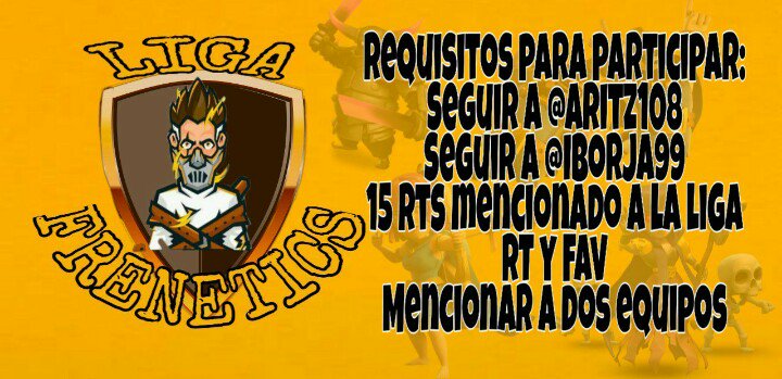 Requisitos Liga Clash Royale:

⏺Seguir a <a href="/aritz108/">Aritz</a> 
⏺Seguir a @IBorja99 
⏺15 Rts Mencionado a la liga 
⏺RT y FAV 
⏺ Mencionar a 2 Equipos

📛 Tenéis que mandar los requisitos al MD con pruebas