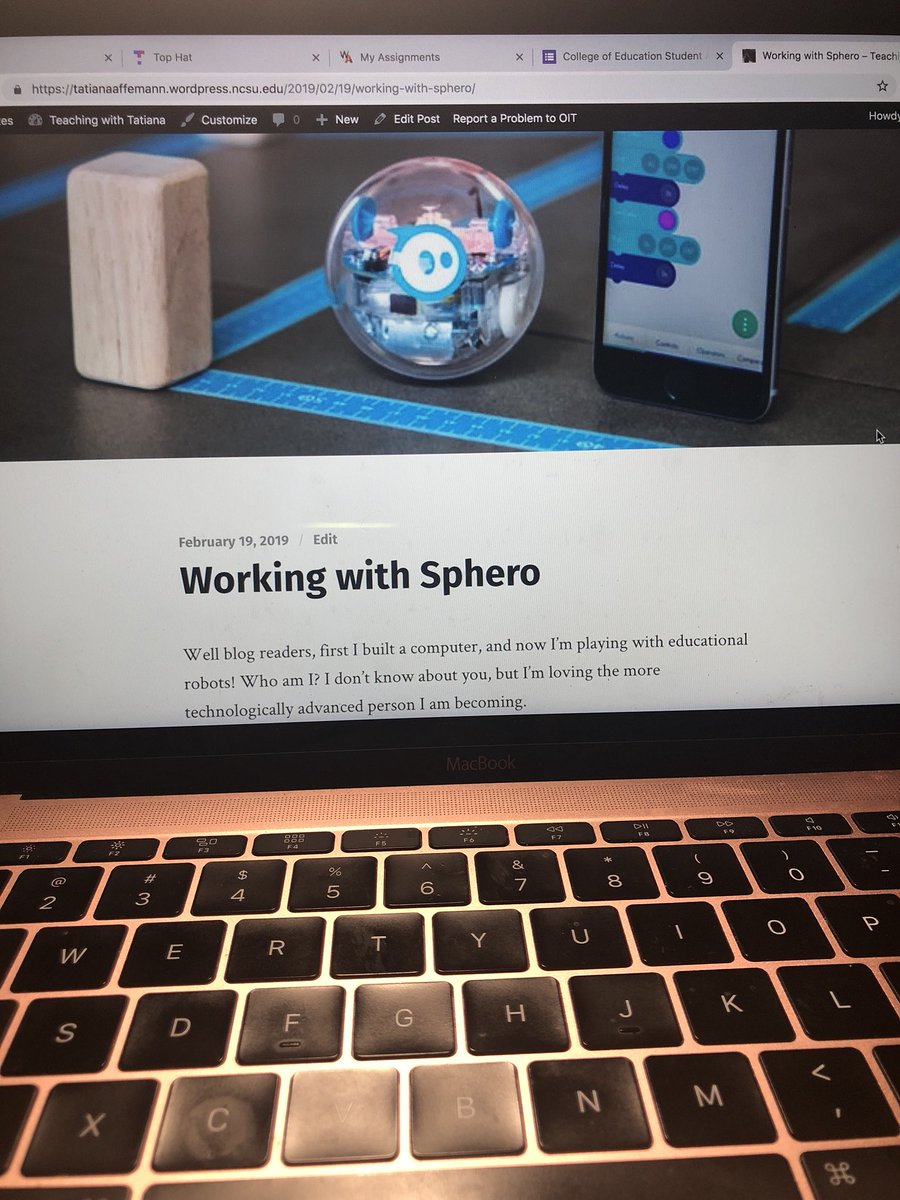 taffemann's tweet photo. New blog post up: Working with Sphero! Link in Bio https://t.co/zTcx4IGhTO