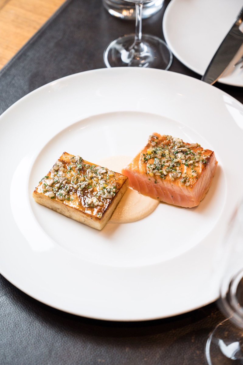 Salmone e Sedano Rapa ~ Atlantic Cape d'Or salmon, Dendoer Farms celeriac &amp; bagna cauda. Just one of our seasonal dishes available on our lunch menu at our Yorkville location.