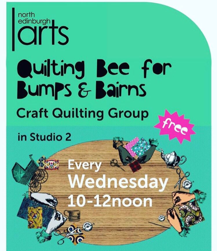 northedinarts's tweet photo. A new #quilting project for #pregnant women is starting tomorrow. All mums-to-be are invited to join in to make beautiful patchwork quilts, make new friends and get creative. Every Wednesday morning until beginning of May. #mumtobe #women #arts #crafts #Muirhouse #Edinburgh https://t.co/FtH61PlqaE