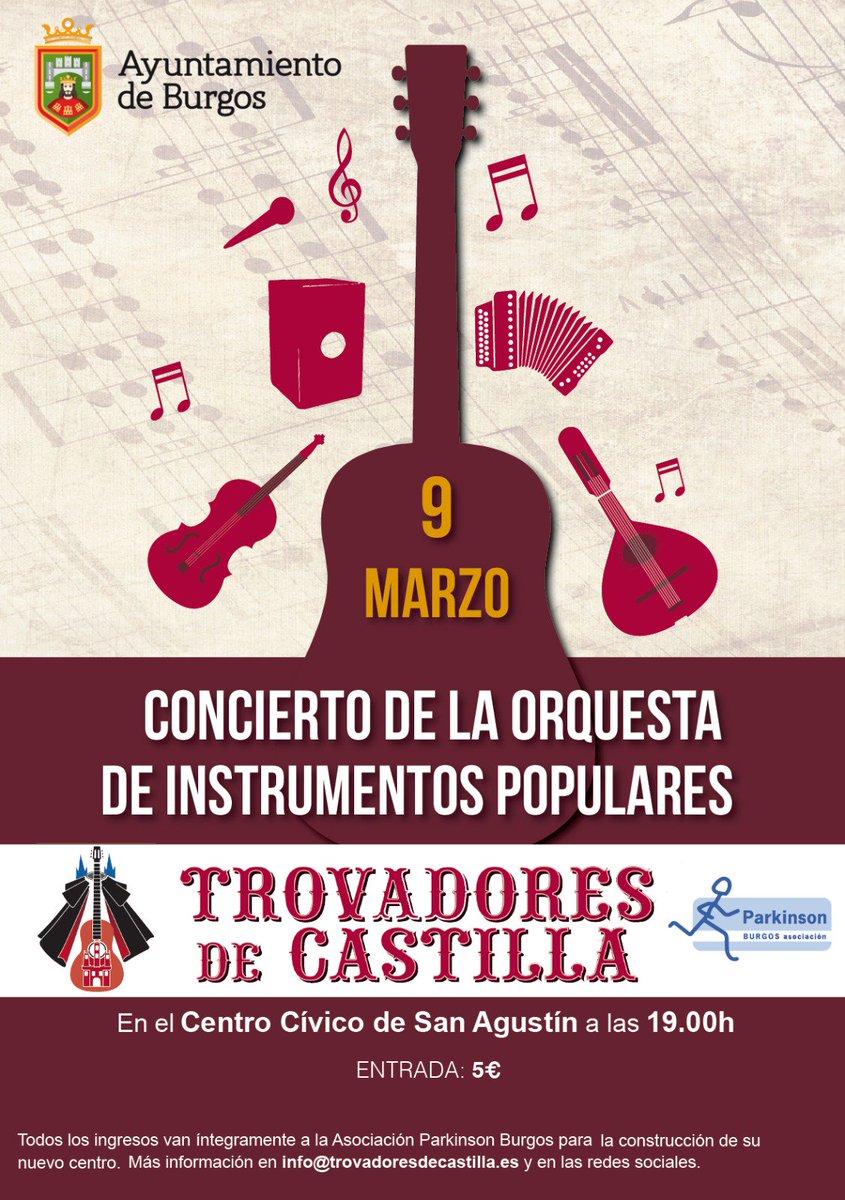 Qué los <a href="/TrovadoresBur/">Trovadores Castilla</a> nos piden un poco de ayuda para difundir su concierto a favor de <a href="/ParkinsonBurgos/">Parkinson Burgos 🚶🏻</a> pues eso está hecho!!
Aquí le teneis y e/que mejor plan para el sábado 9 de marzo!!