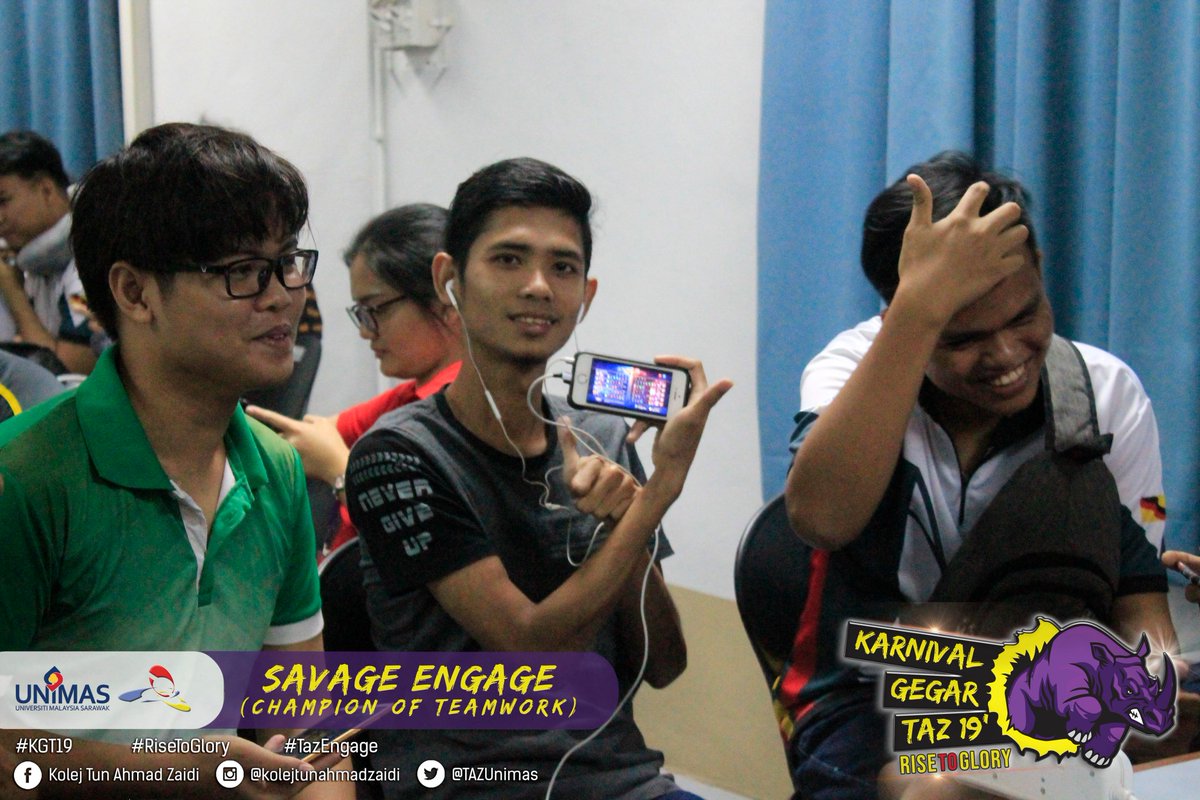 TAZUnimas's tweet photo. [LIVE UPDATE]

SAVAGE ENGAGE : CHAMPION OF TEAMWORK
19 FEBRUARI 2019 (SELASA)
KOLEJ TUN AHMAD ZAIDI

#KGT19
#RiseToGlory
#TazEngage
#EvolusiMahasiswaMenerajuiRevolusi https://t.co/gkXCZYJB80