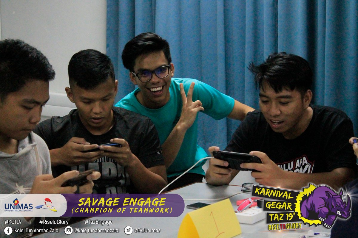 TAZUnimas's tweet photo. [LIVE UPDATE]

SAVAGE ENGAGE : CHAMPION OF TEAMWORK
19 FEBRUARI 2019 (SELASA)
KOLEJ TUN AHMAD ZAIDI

#KGT19
#RiseToGlory
#TazEngage
#EvolusiMahasiswaMenerajuiRevolusi https://t.co/gkXCZYJB80