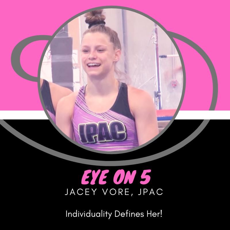Region5Insider's tweet photo. Eye on 5: 2018 Nastia junior silver medalist Jacey Vore, @JPACSports . "Unicorn" Individuality Defines Her! 
https://t.co/kZnP77DUsz #R5Eyeon5 @GymCoaching @chalkwarrior @Region5USAG https://t.co/0FnSg9nQJz