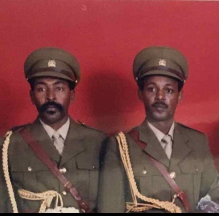 I_Rugambwa's tweet photo. Left: Ivan Koreta &amp; Joram Mugume as young officers in the late 1980s, &amp; Right, as Four star Generals today! https://t.co/irVLFjyHMu