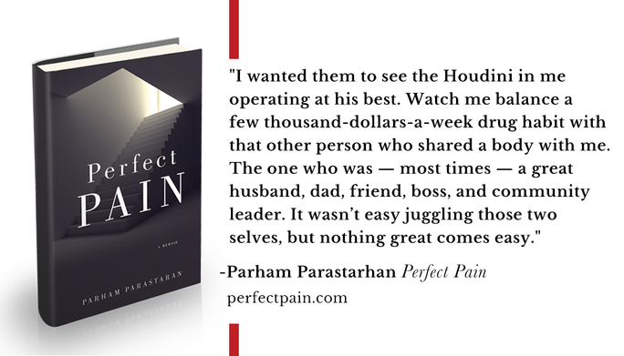 ParhamPodcast's tweet photo. It was difficult balancing my addiction while also sharing a body with someone who was a great husband and father. Those who have battled addiction have lived this double life before. I encourage you to read my story, grab your copy of #PerfectPain: https://t.co/wbfkUx3PRE https://t.co/eSTyJa4ndb