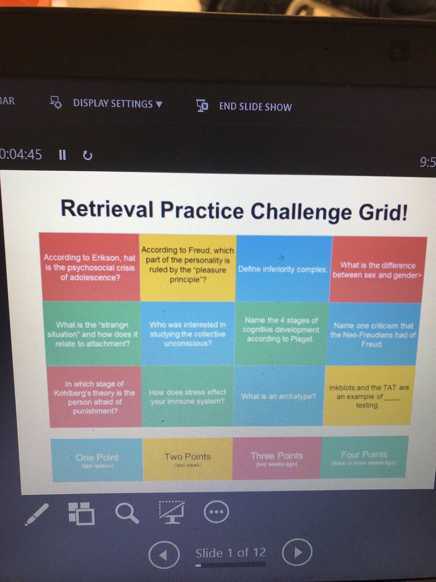 csrock100's tweet photo. Using a #challengegrid to review key concepts for the@AP exam. #retrievalpractice #appsych https://t.co/HUPxmJWu2a