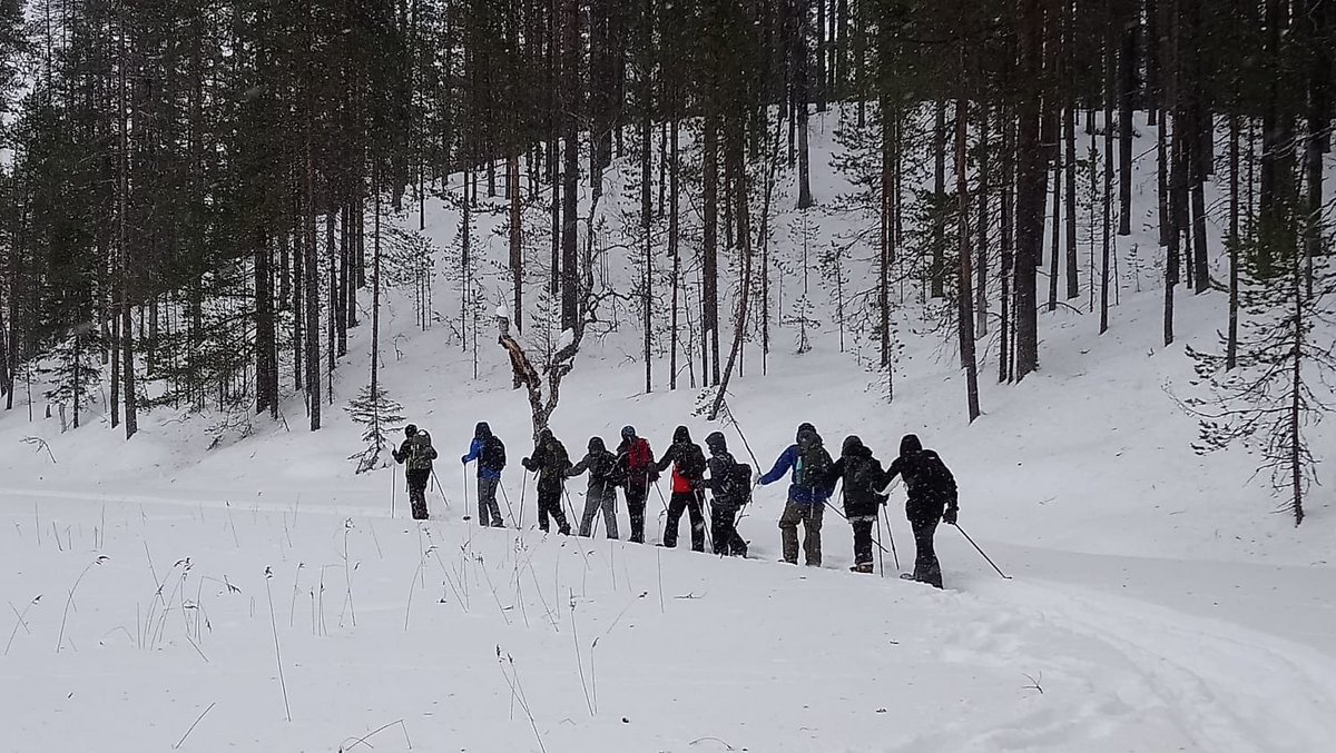 QEHSchool's tweet photo. Expedition to #Finland is well underway-dog sledding, snowshoeing and learning winter survival skills so far! Thanks @SchoolsWorldwide #tripofalifetime #arctic #husky #igloo #brrrr https://t.co/RQyQHCqqPs