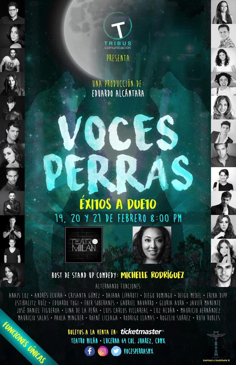 #FelizMartes ya tienen sus boletos? No se la pueden perder, las mejores voces, <a href="/TottemAnimal/">Tottem Animal</a> compren ya sus boletos <a href="/vocesperrasmx/">vocesperrasmx</a> #todosalteatro <a href="/michihart/">Michelle Rodriguez</a>