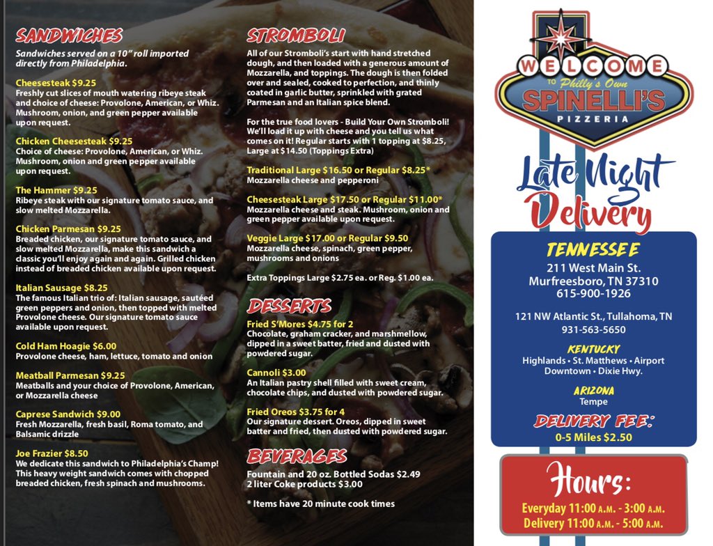 nnspinellisboro's tweet image. 🍕🥖🍗🥗 #spinellis #spinellismurfreesboro