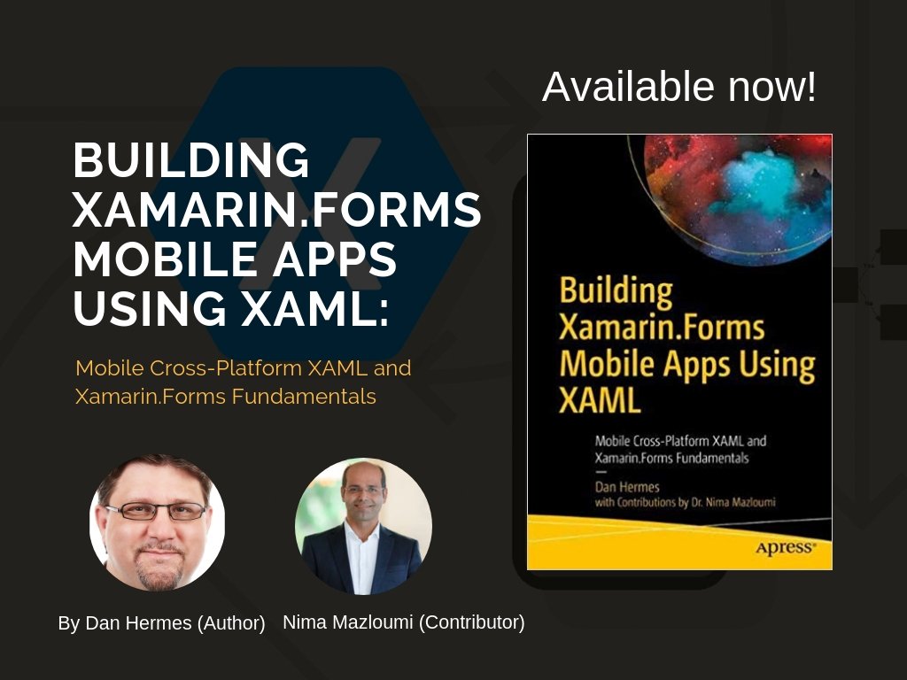danhermes's tweet image. The time has come. The book is here! Learn how to Leverage #Xamarin.Forms to build iOS &amp;amp; Android apps using a single, cross-platform approach. This book is the XAML companion to the C# guide #XamarinMobileApp Development. Order now: amzn.to/2Pxros0 @Lynas1919