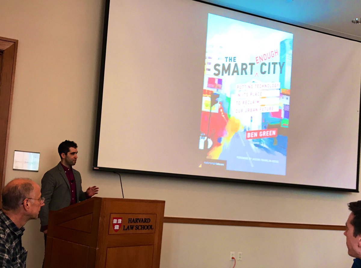 BKCHarvard's tweet photo. Streaming now: "The Smart Enough City" with @benzevgreen, a discussion on how cities can embrace smart technology for social change, not just as an end in itself.

https://t.co/DyZcJcLndO https://t.co/M5LuEnJGzB