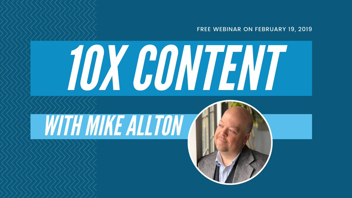 mike_allton's tweet image. Hey! Do you struggle to create great blog content? Is it a chore to write? Do you even know where to start?

Well start here! Come to my free, no up-sell webinar with @Stellar247 at the top of the hour: facebook.com/events/3717875… 

#BloggingTips #10xContent