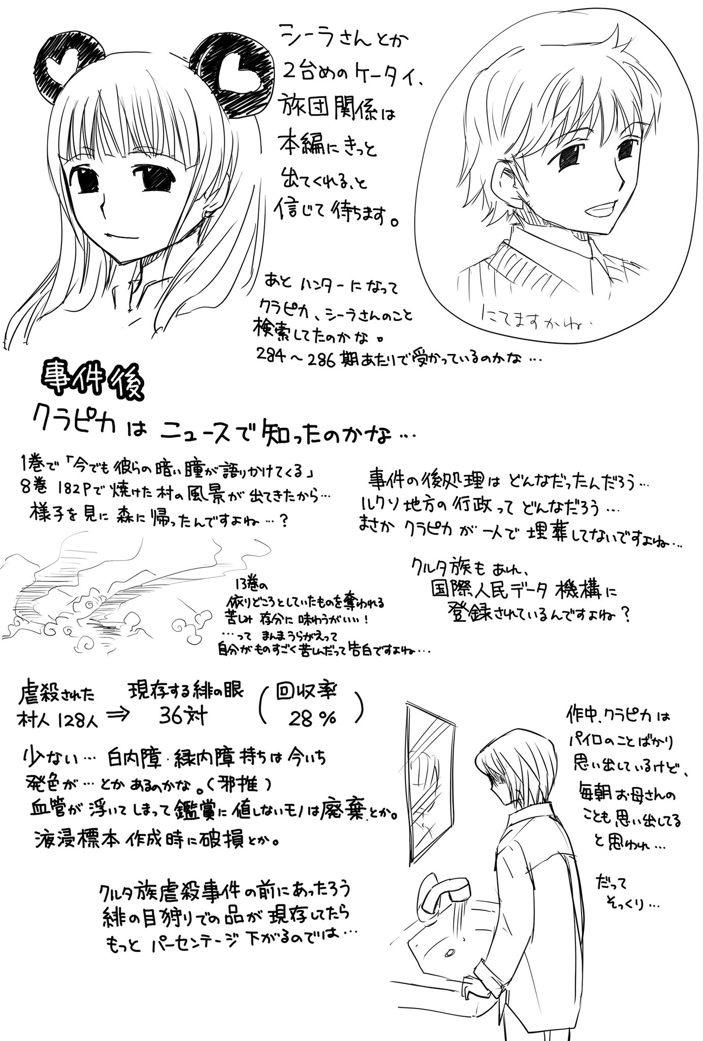 ヤドカリチョフ ハンターハンター0巻クラピカ追憶編読みました 感想と疑問でぐるぐるしていました 結果 疑問点とか書き出した壁新聞みたいなものが出来上がりました 以下 T Co Sizblptjdm Twitter