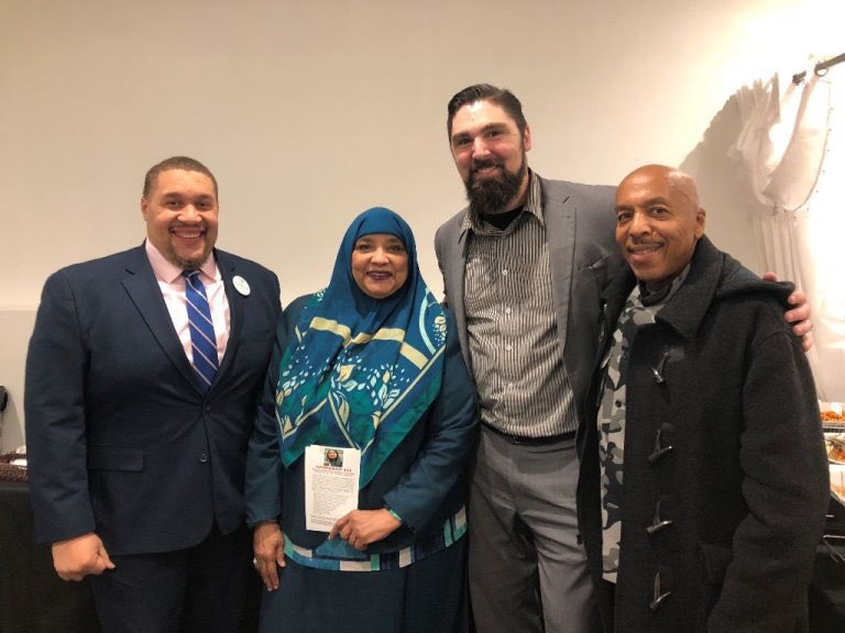phillyrecord's tweet image. LONGTIME voting-rights activist Omar Sabir launched his bid to become Philadelphia City Commissioner before a crowd in West Philadelphia. Joining in to support Sabir, L, were City Council at-large candidate Habeebah Ali, judicial candidate Greg Weyer and Ward Leader Ron Waters