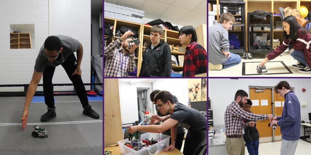 BGISD's tweet photo. A look inside Mr. Fulkerson's Cyber Literacy class @BGHSPurplesNews. The students are learning various ways to program robots. https://t.co/lQJGbOMXg5