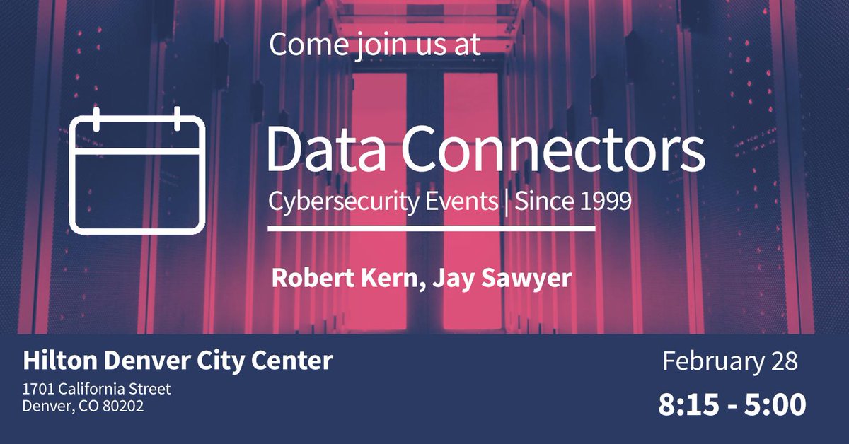 TemperedNW's tweet image. You can find us at @DataConnectors in Denver next week! Our regional Sales Director, Robert Kern, will be giving a talk on how our solutions can work for you. #DataConnectors #cybersecurity #networksecurity